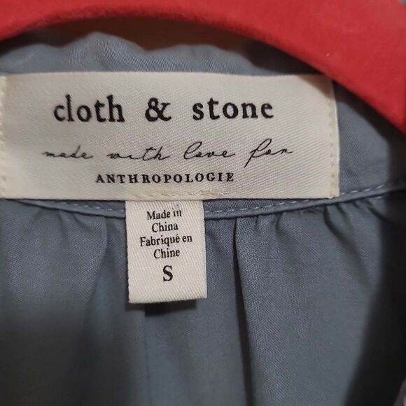 Cloth & Stone Anthropologie Blue Ombré Button Up Tencel Top - Picture 6 of 6